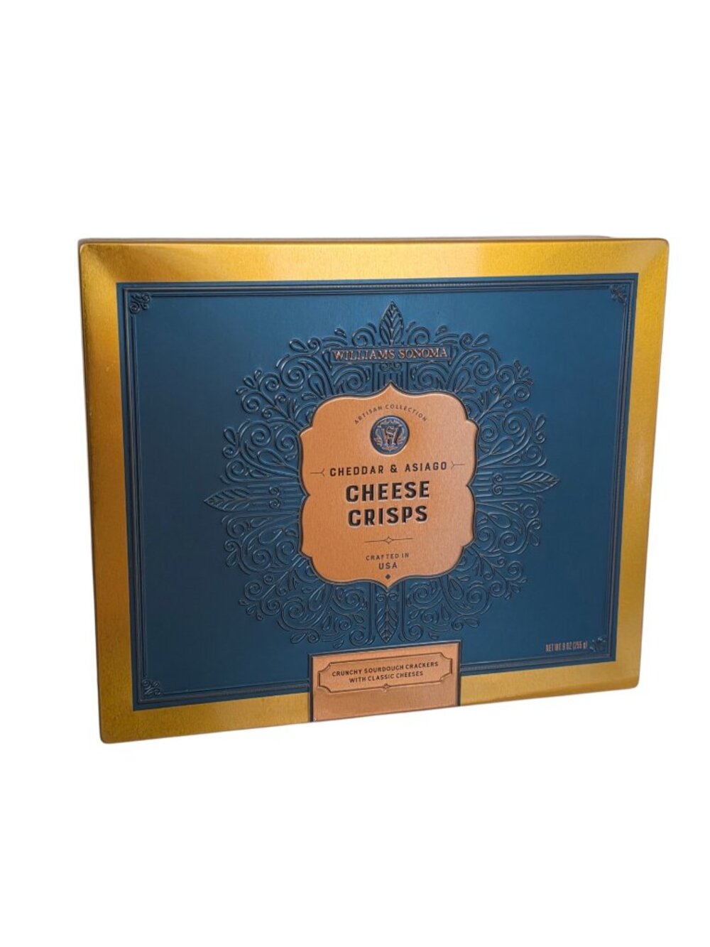 William Sonoma  Cheddah & Asiago Cheese Crisps Biscuits-Empty Tin